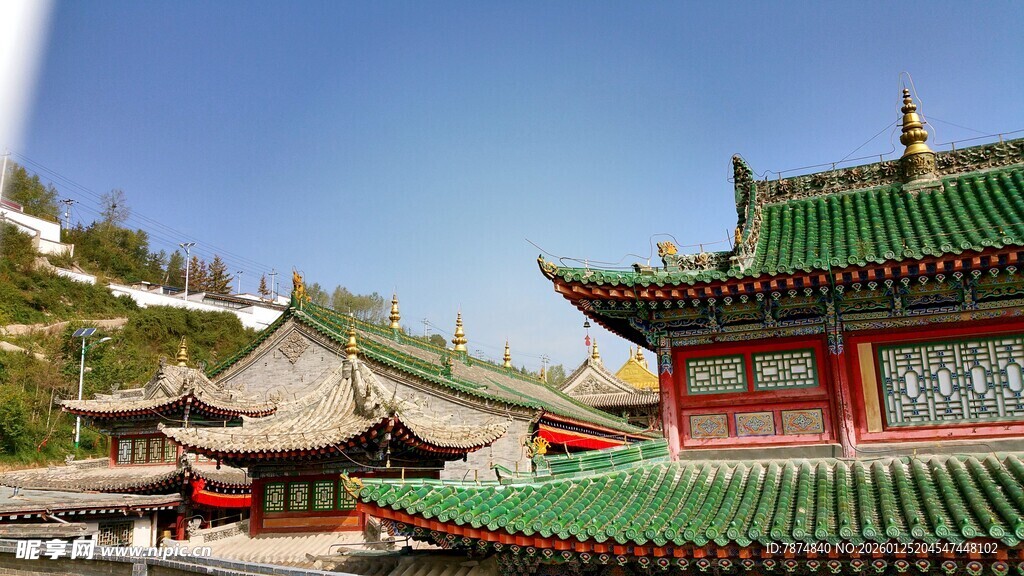 中式古建筑群 飞檐翘角