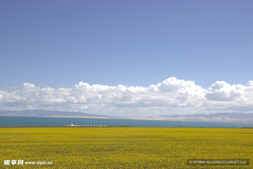 草原蓝天间的壮丽风光