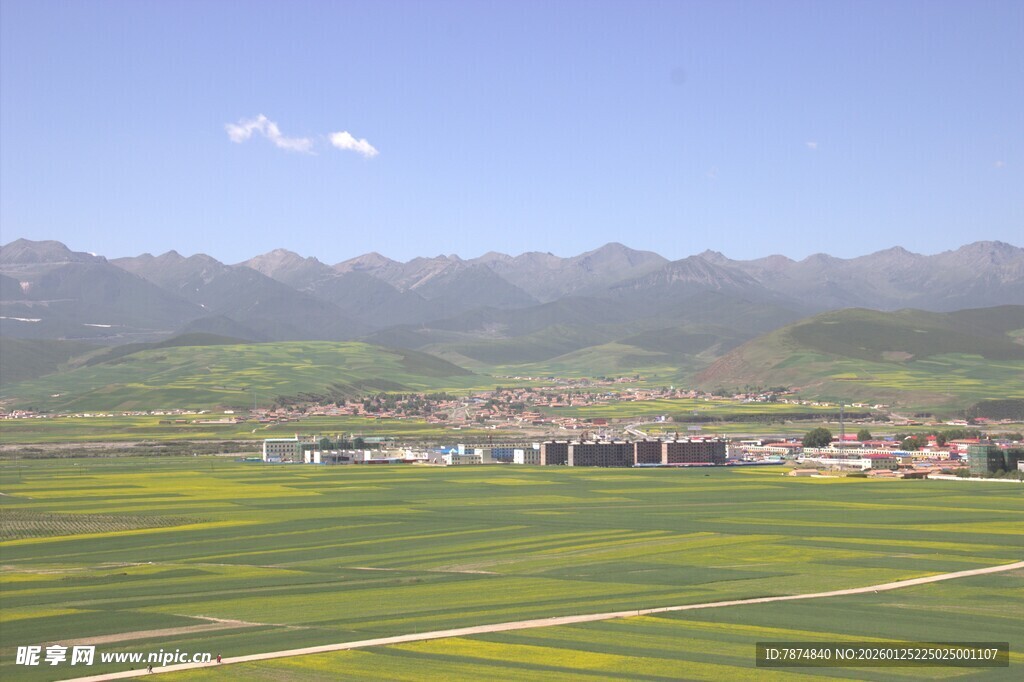 田园风光 远山近田之美景