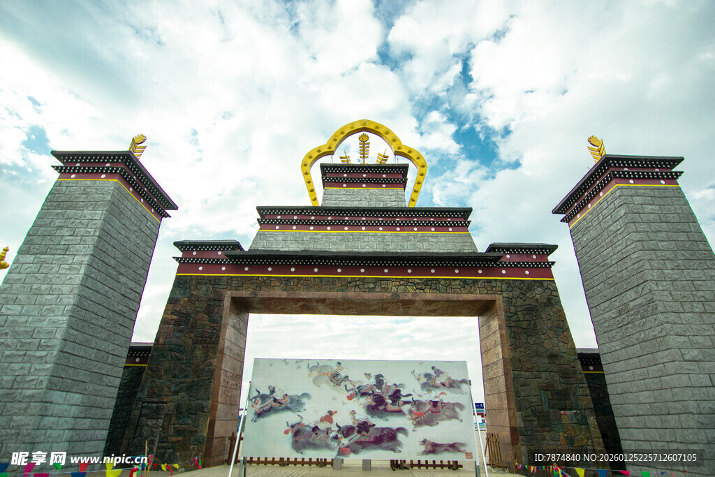 藏式风格大门建筑景观