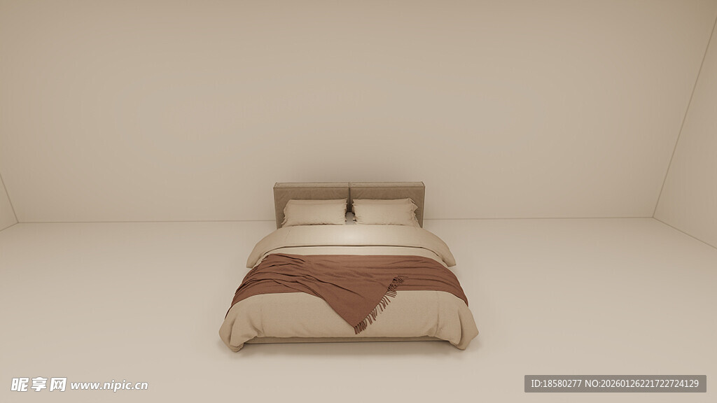 简约素雅双人床展示