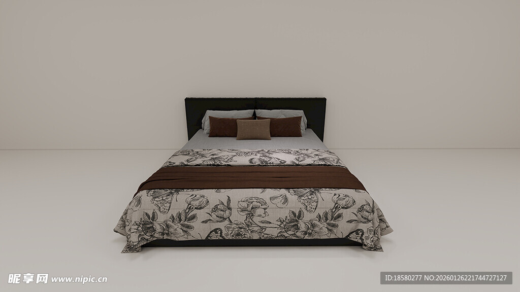 简约花纹双人床品展示