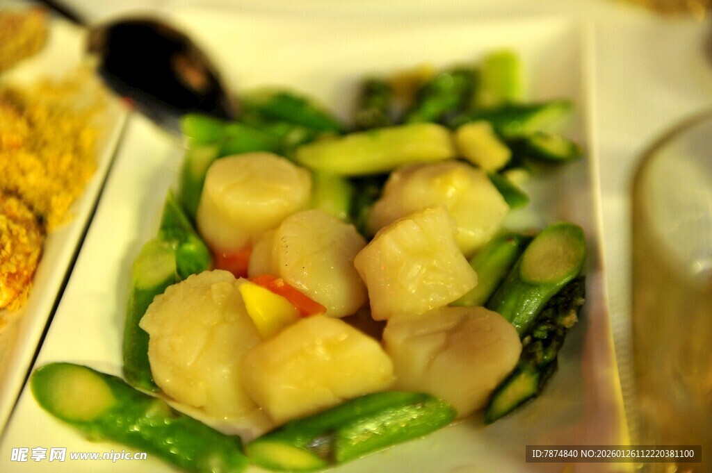 美味蔬菜炒扇贝柱