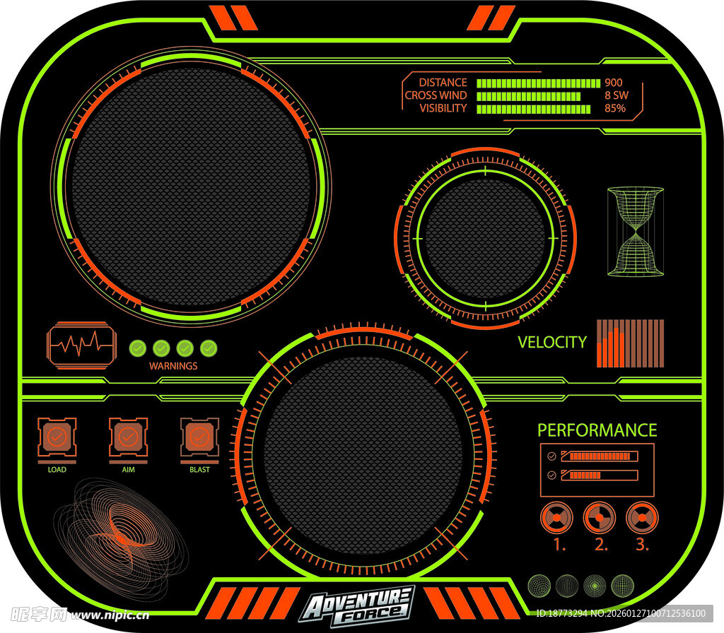 未来感科技仪表盘界面