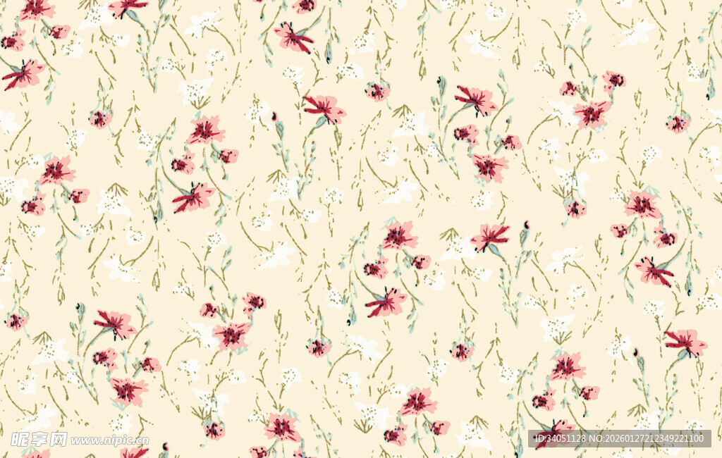 花卉图案背景清新雅致