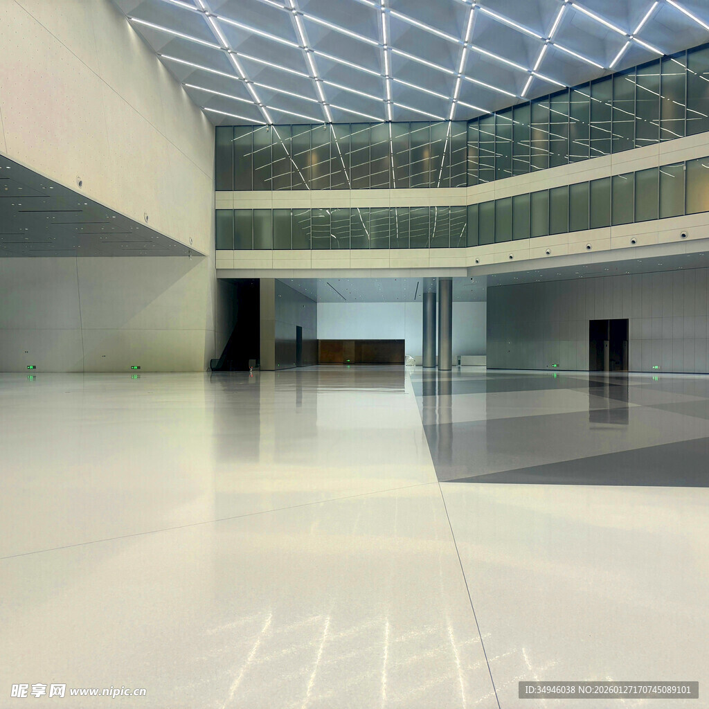 现代空旷室内空间场景