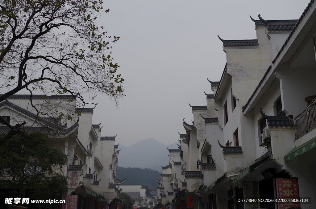 衡山徽派民居街道景象