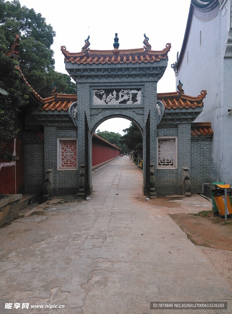 衡山中式传统牌坊建筑景观