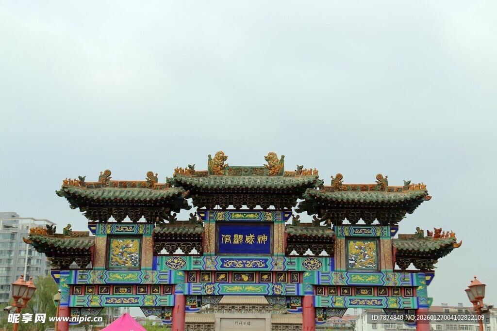 中式精美牌坊建筑景观