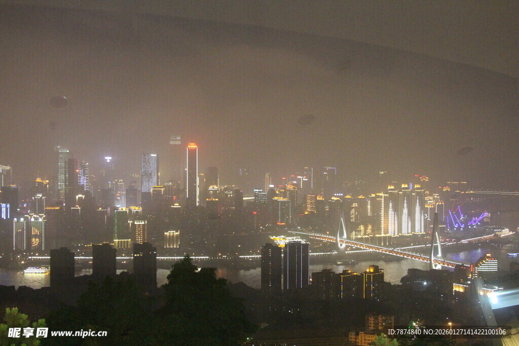 城市璀璨夜景俯瞰