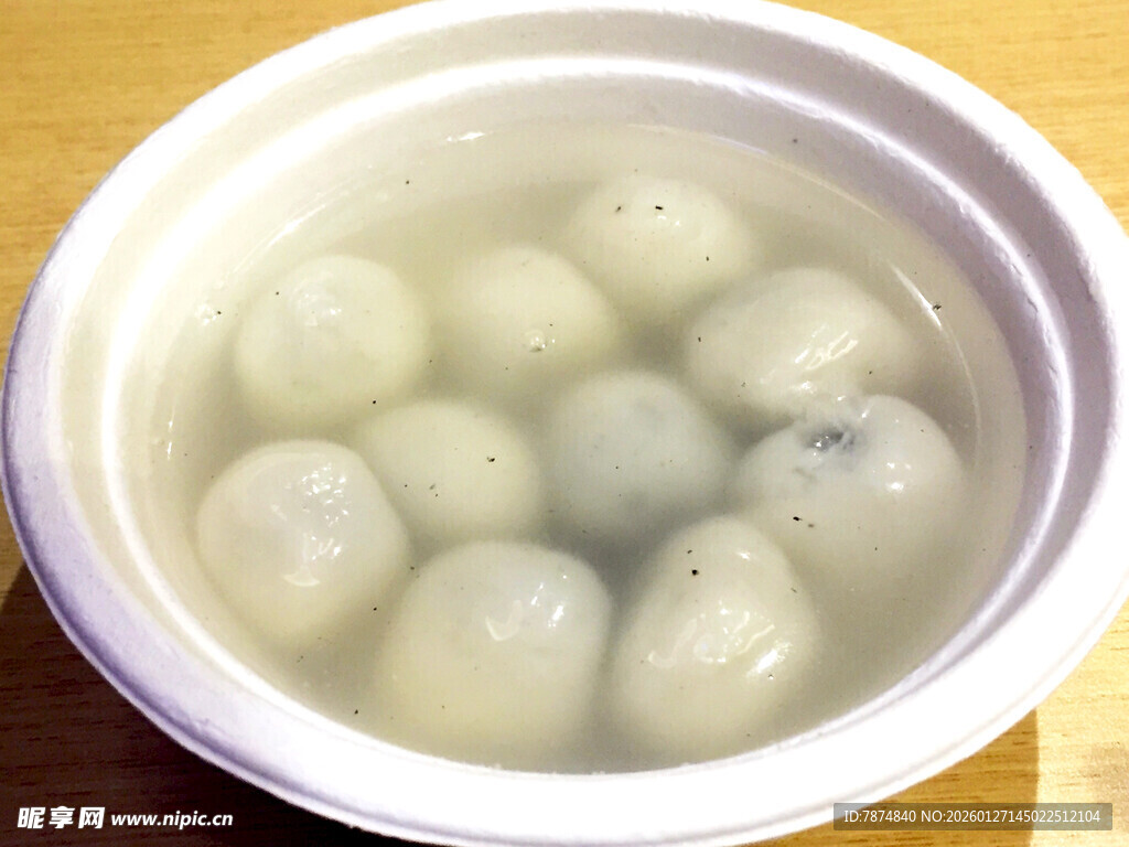 一碗美味的手工白汤圆