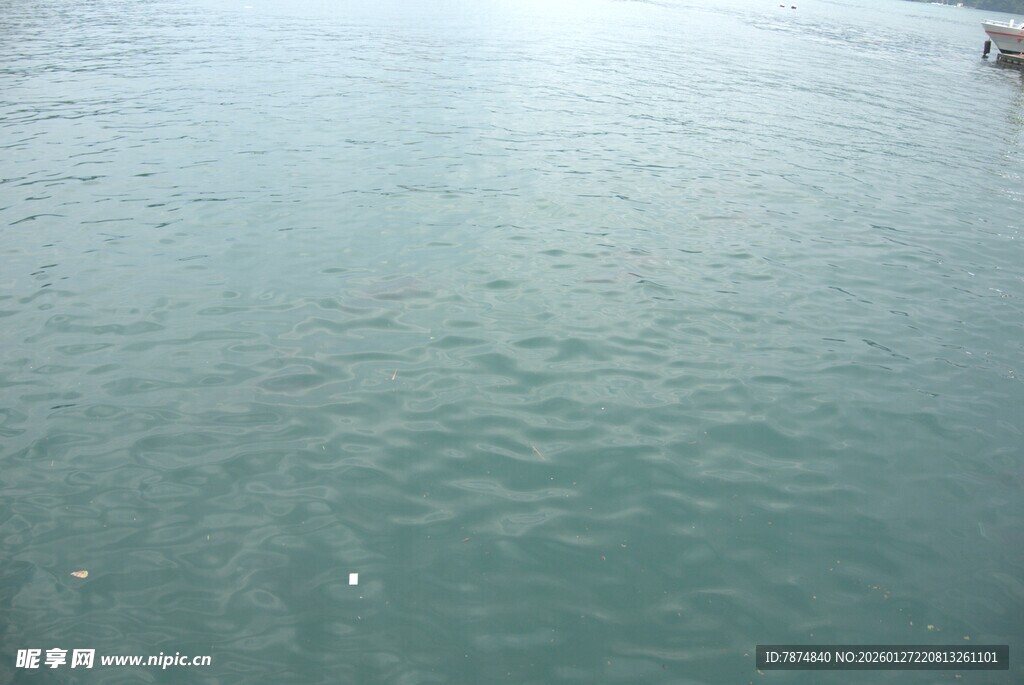 平静湖面的清澈水域