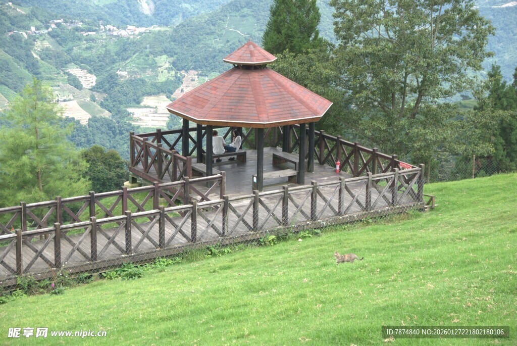 山间凉亭 绿意环绕美景