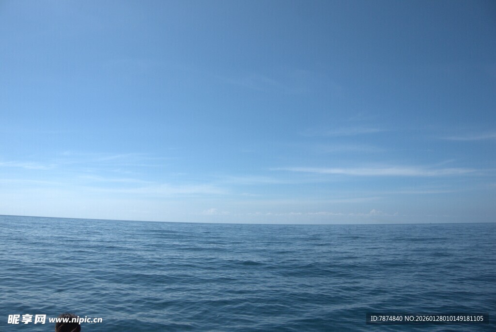 广阔海面与蓝天美景