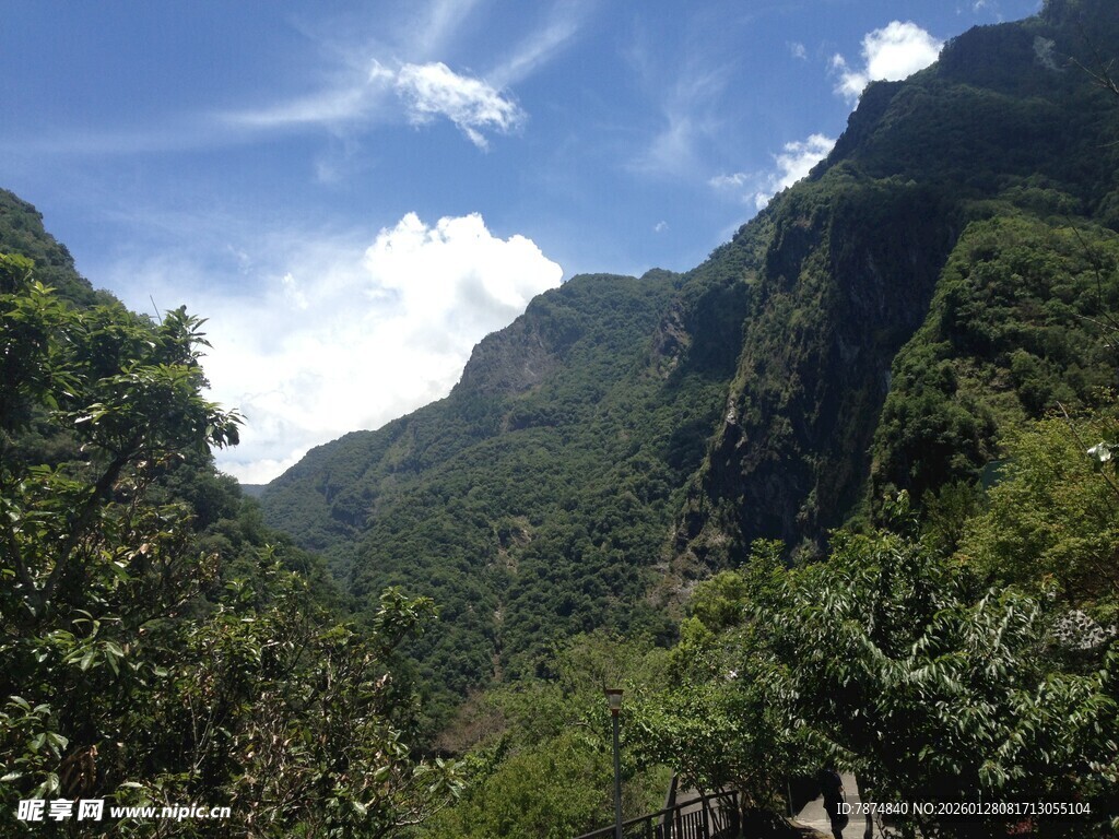 山间美景 绿意盎然的峡谷