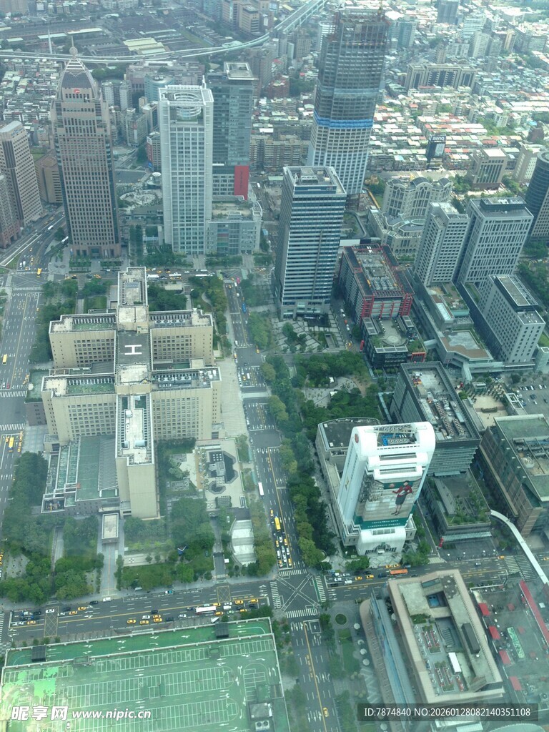 俯瞰繁华都市建筑群