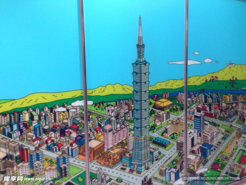 城市景观模型 高耸建筑