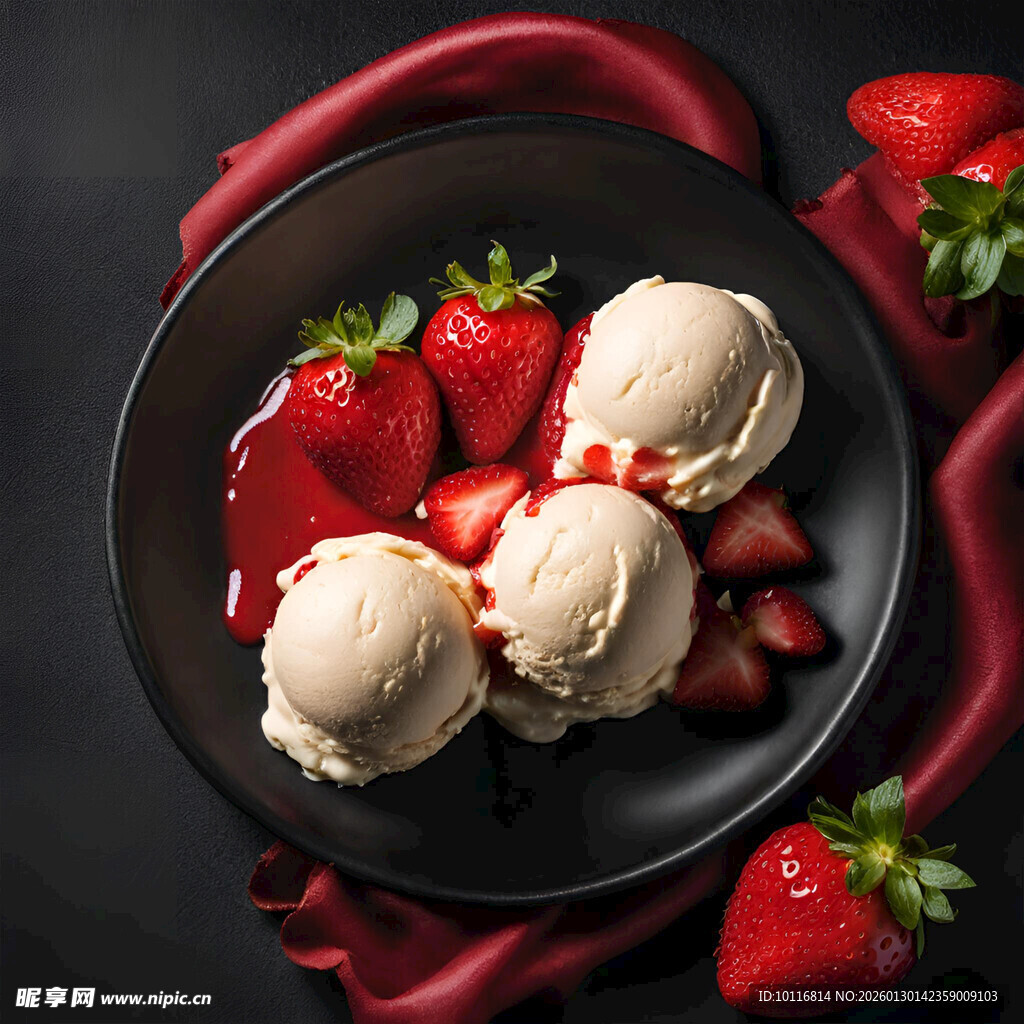 草莓冰淇淋