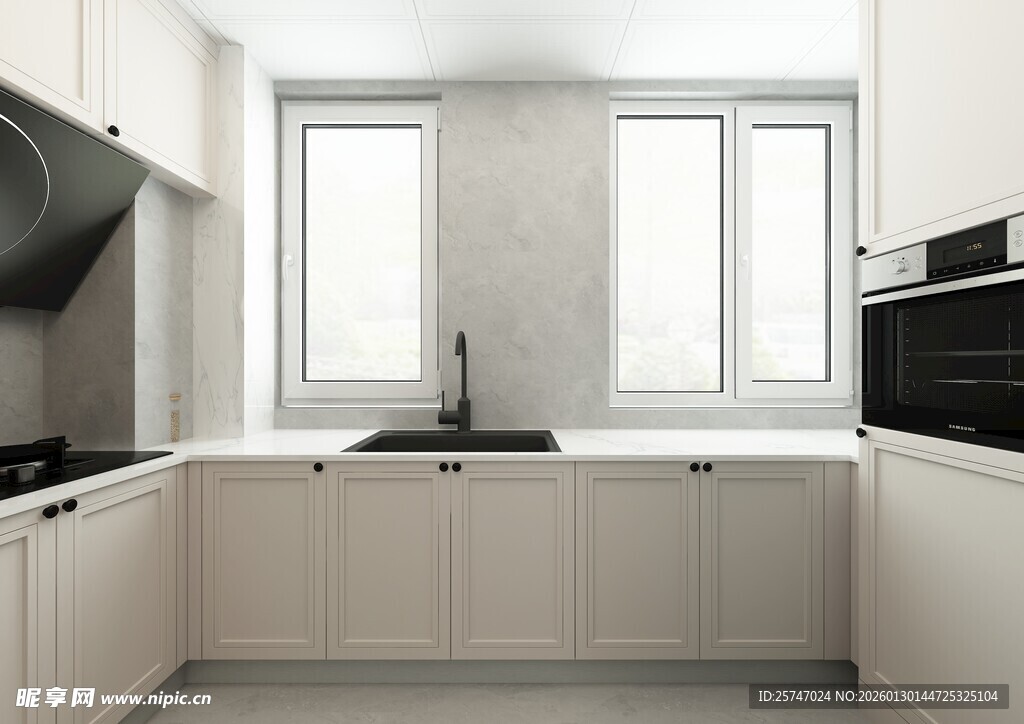 简约现代风格的明亮厨房