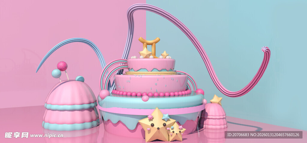 赛博舞台 科技展台 C4D 场