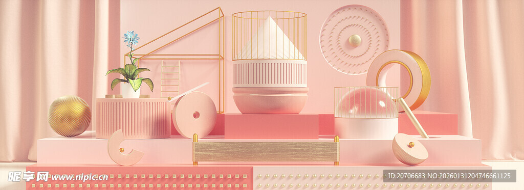 赛博舞台 科技展台 C4D 场