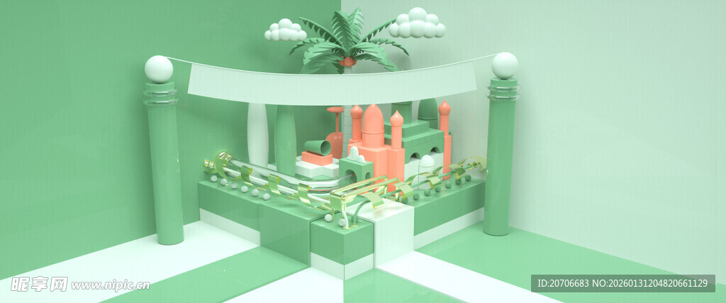 赛博舞台 科技展台 C4D 场