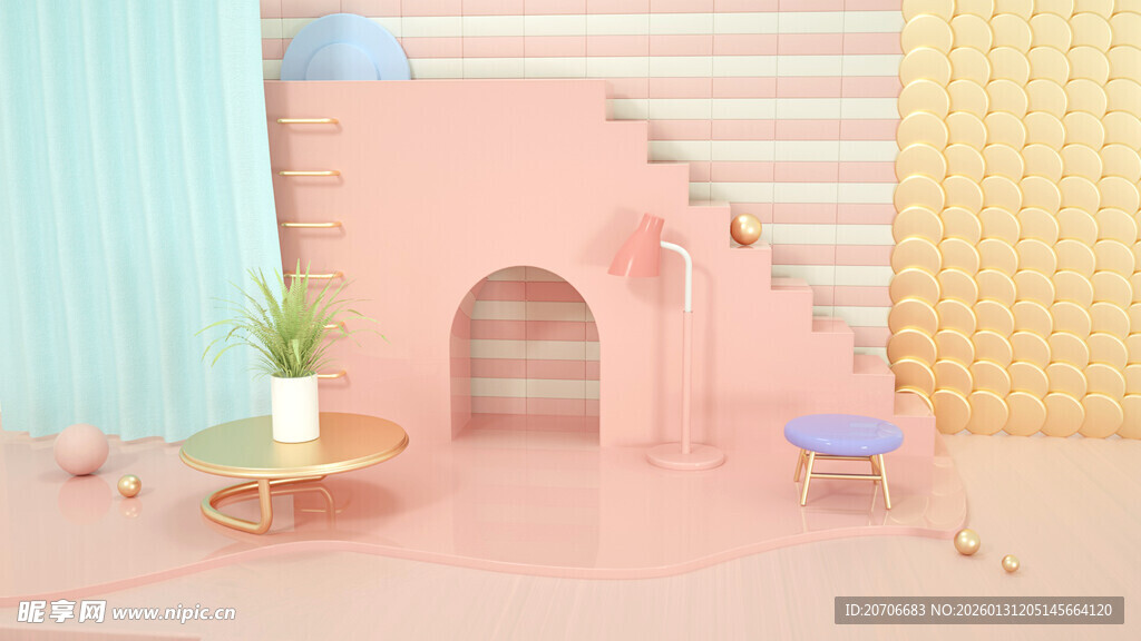 赛博舞台 科技展台 C4D 场