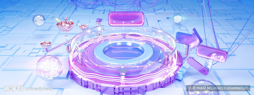 赛博舞台 科技展台 C4D 场