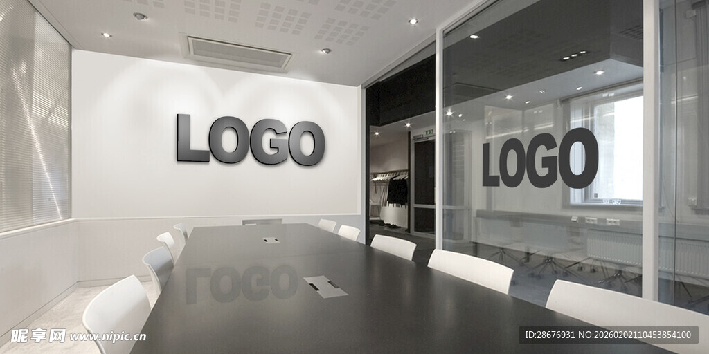 公司会议室LOGO样机展示