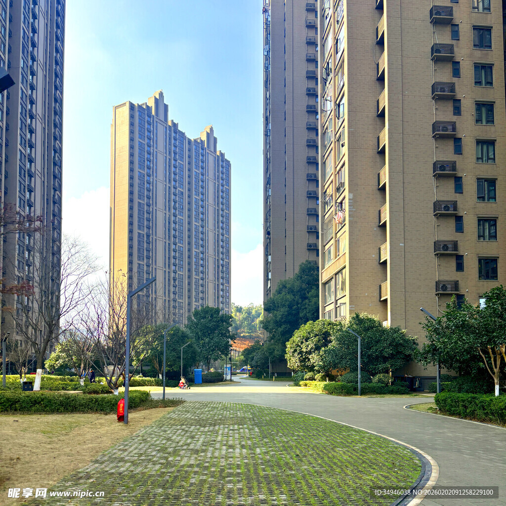 城市住宅区的优美景观