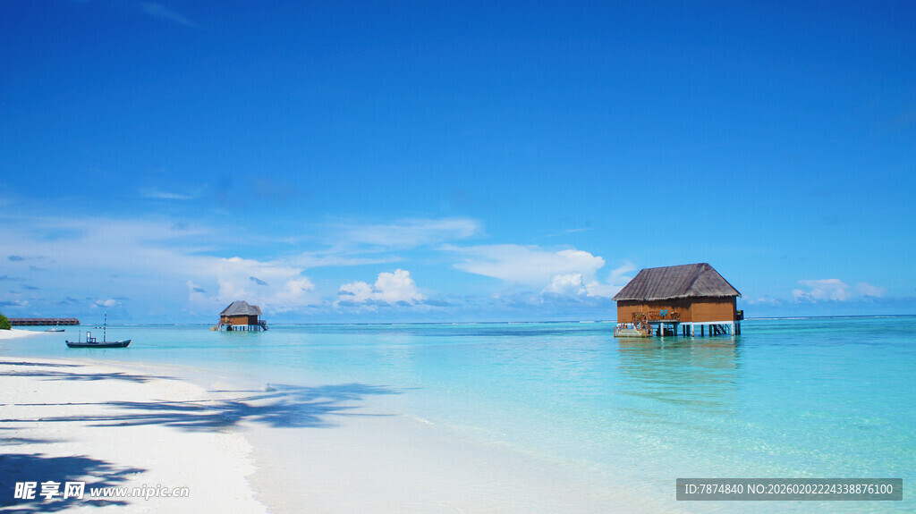 梦幻海岛水上小屋美景