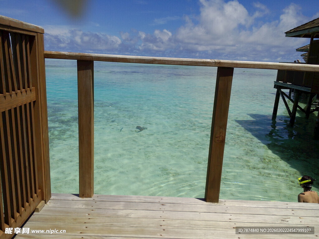 海景木屋露台美丽风光