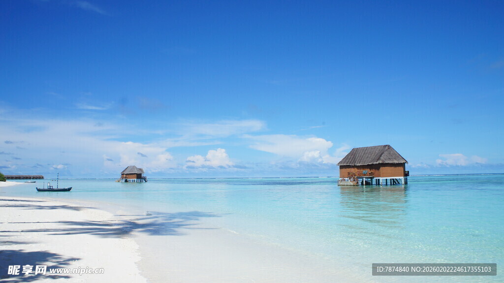 梦幻海岛水上小屋美景