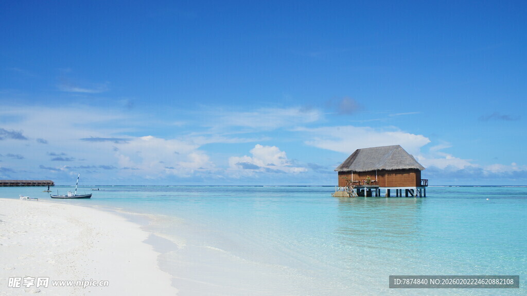 梦幻海岛水上小屋美景