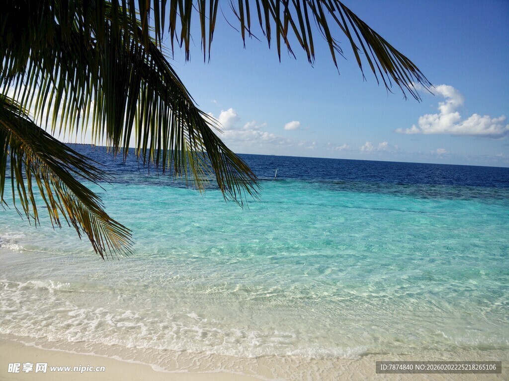 美丽海岛沙滩与清澈海水