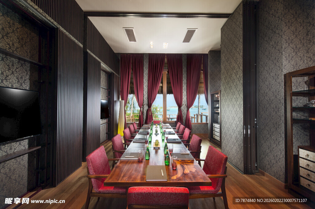 中式奢华餐厅室内场景