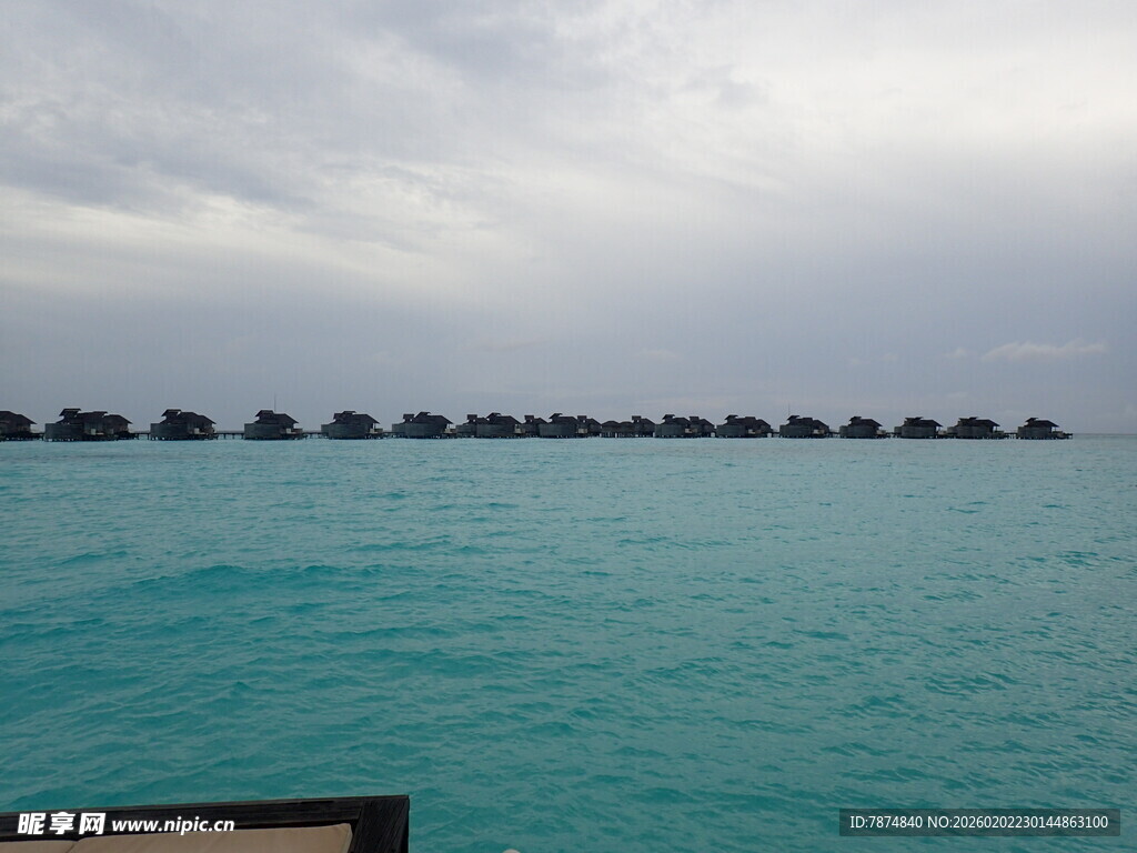 马尔代夫海景 水上屋风光