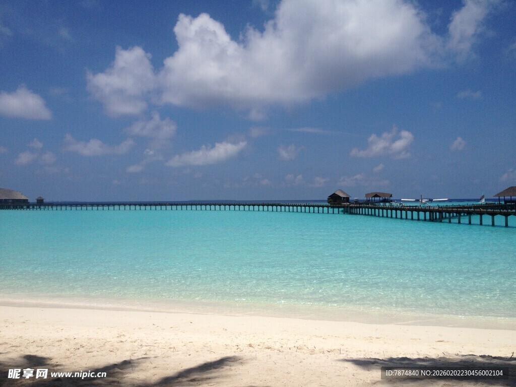 马尔代夫美丽海岛沙滩海景风光