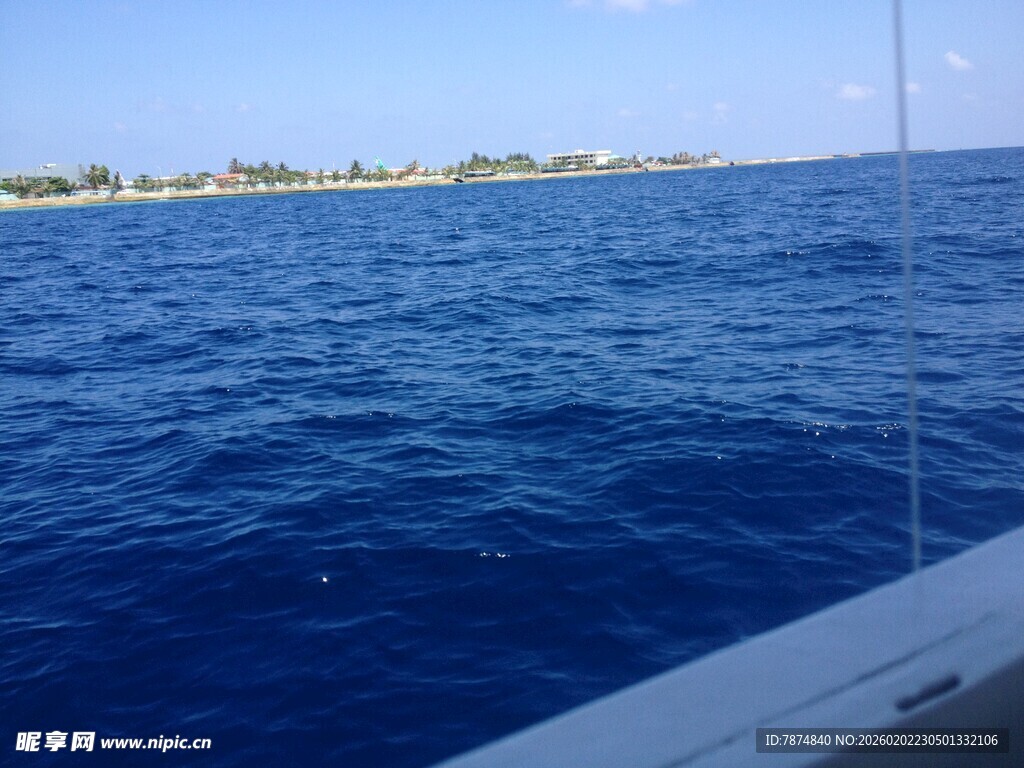 海上风光 辽阔大海与远方岛屿