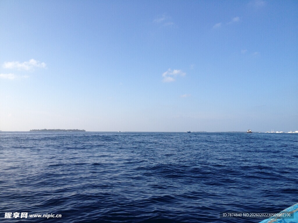 马尔代夫海上风光 辽阔蓝色海洋