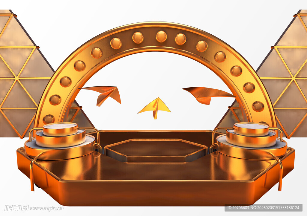 金色舞台 C4D 立体舞台 金