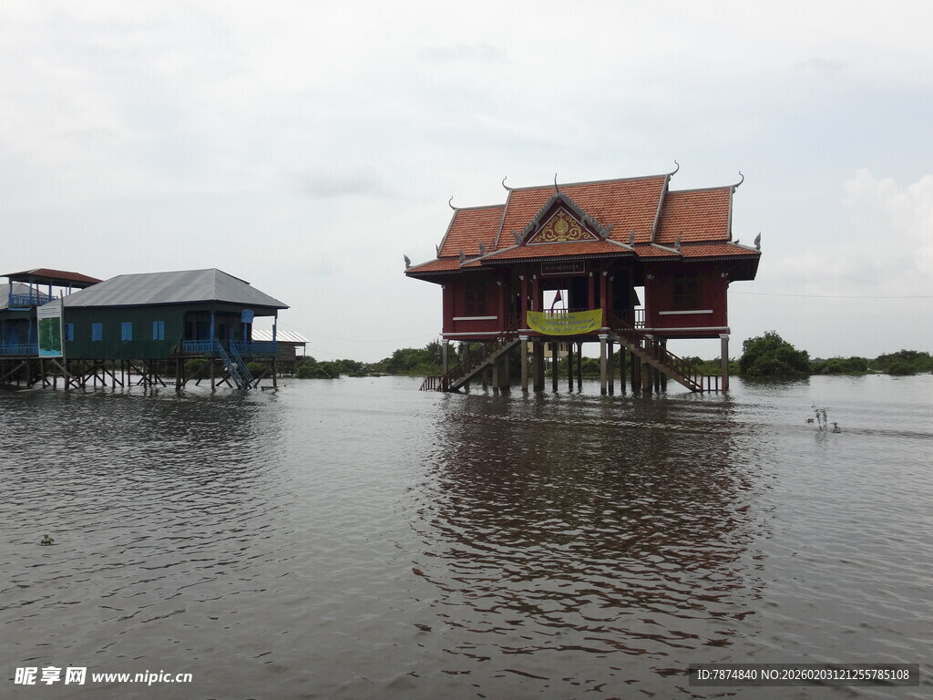 越南水上传统建筑景观