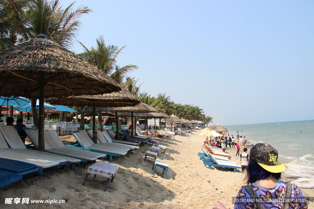 热带风情海滩休闲场景