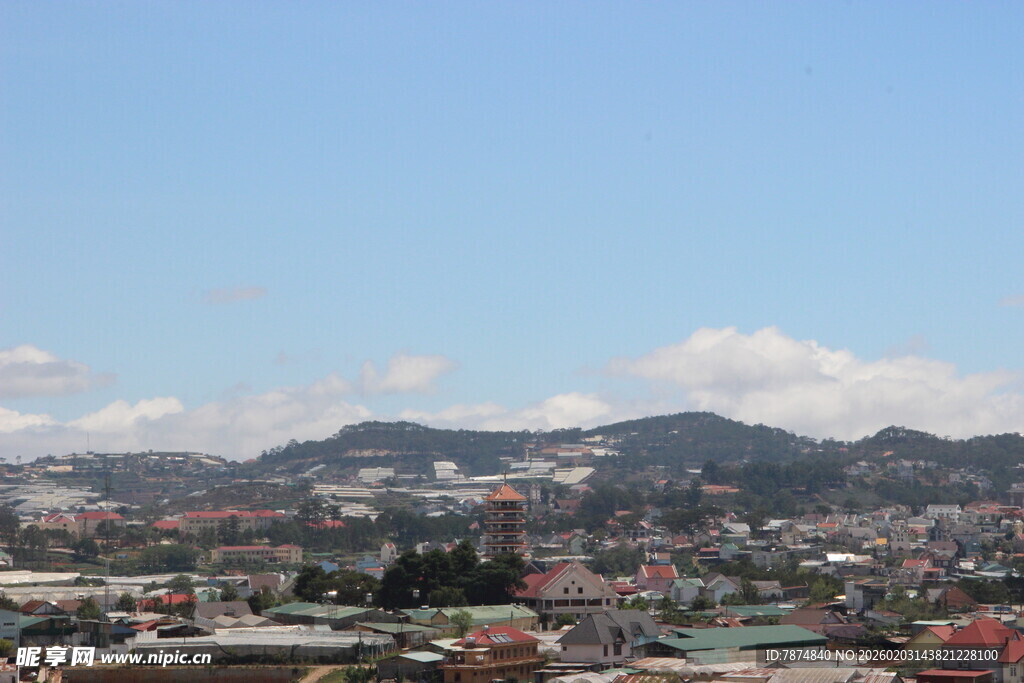 越南山城城市景观远眺