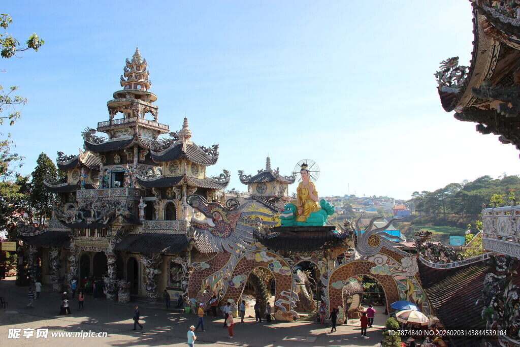 越南东南亚风格精美寺庙建筑