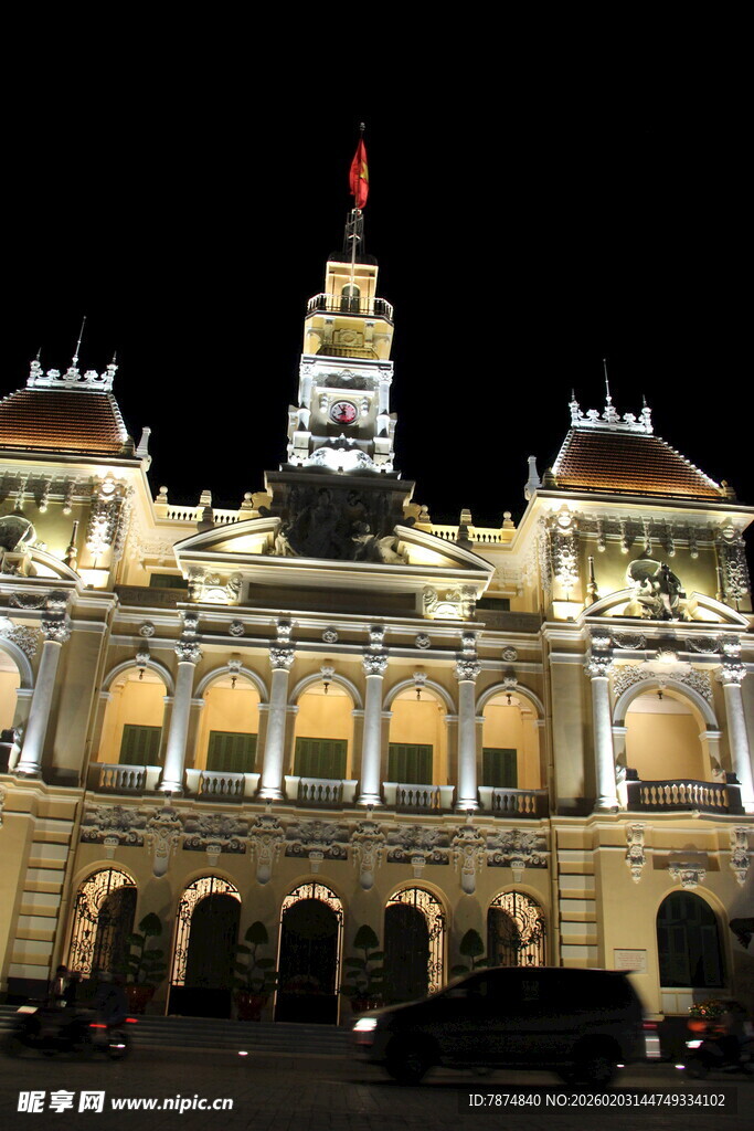 越南河内夜景之宏伟建筑
