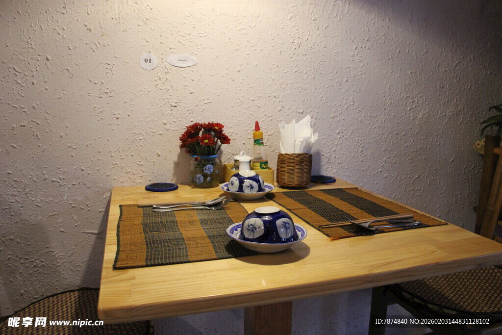 越南日式简约风茶具桌布置