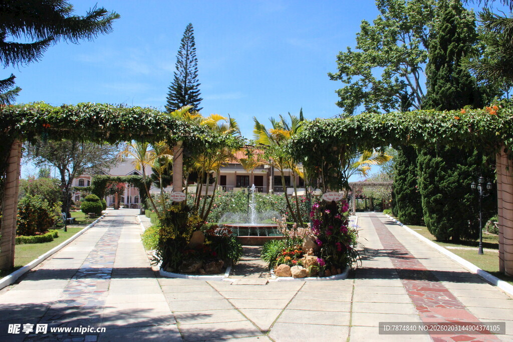 越南花园藤蔓拱门景观