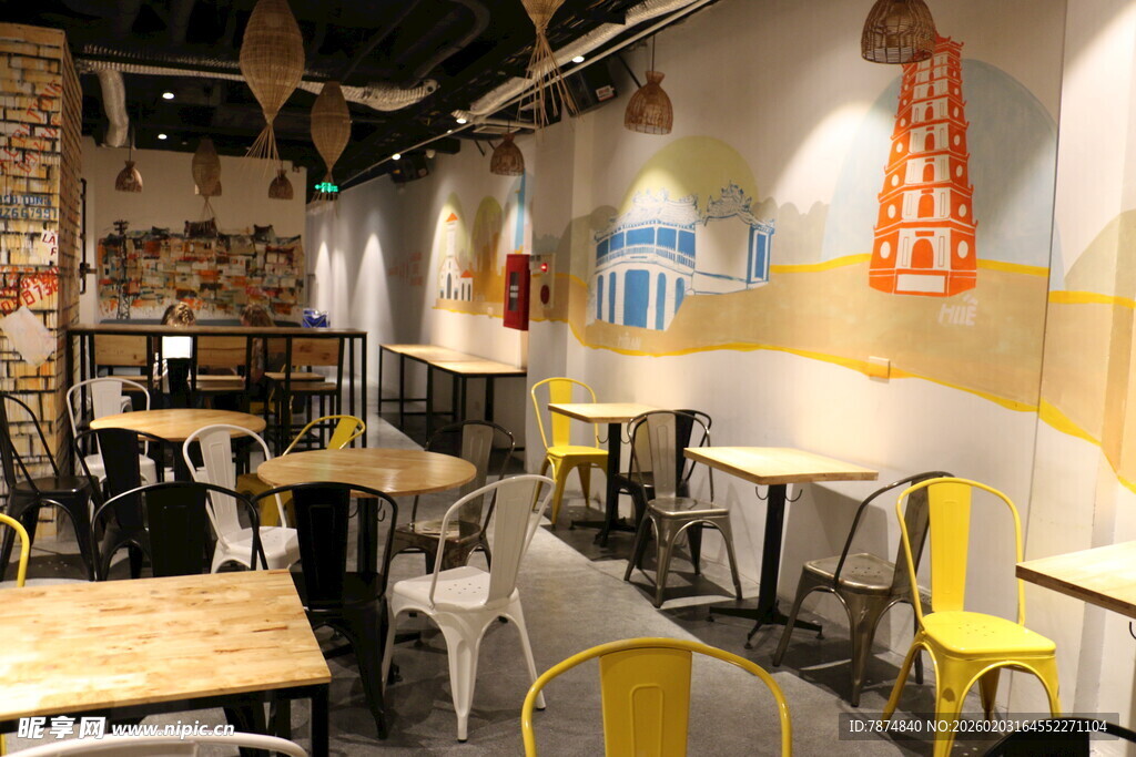 越南时尚简约风餐厅室内场景