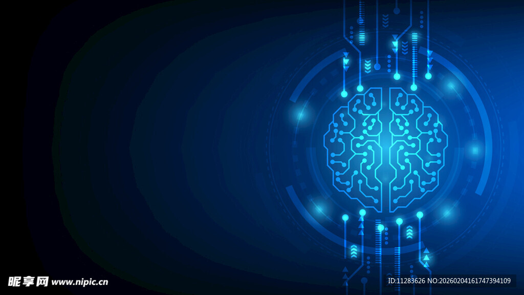 科技感大脑图案背景图
